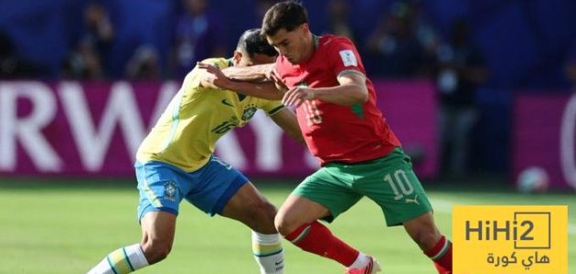 احصائيات الشوط الاول من مباراة البرازيل ضد المغرب